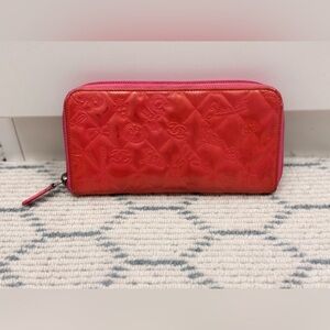 CHANEL Pink Barbie Y2K Vintage Lucky Charm Patent Leather Long Zip Wallet/Clutch